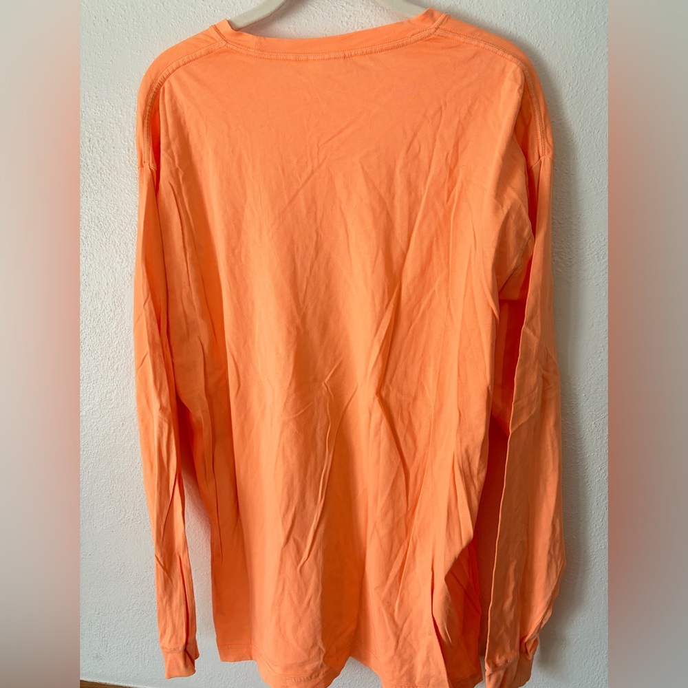 PINK Victoria’s Secret Vibrant Orange Long Sleeve Tee - Picture 3 of 3